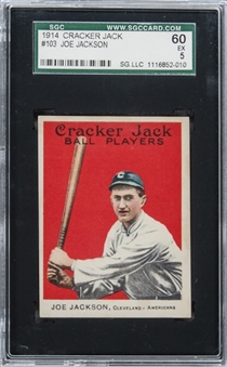 1914 Cracker Jack #103 Joe Jackson – SGC 60 EX 5